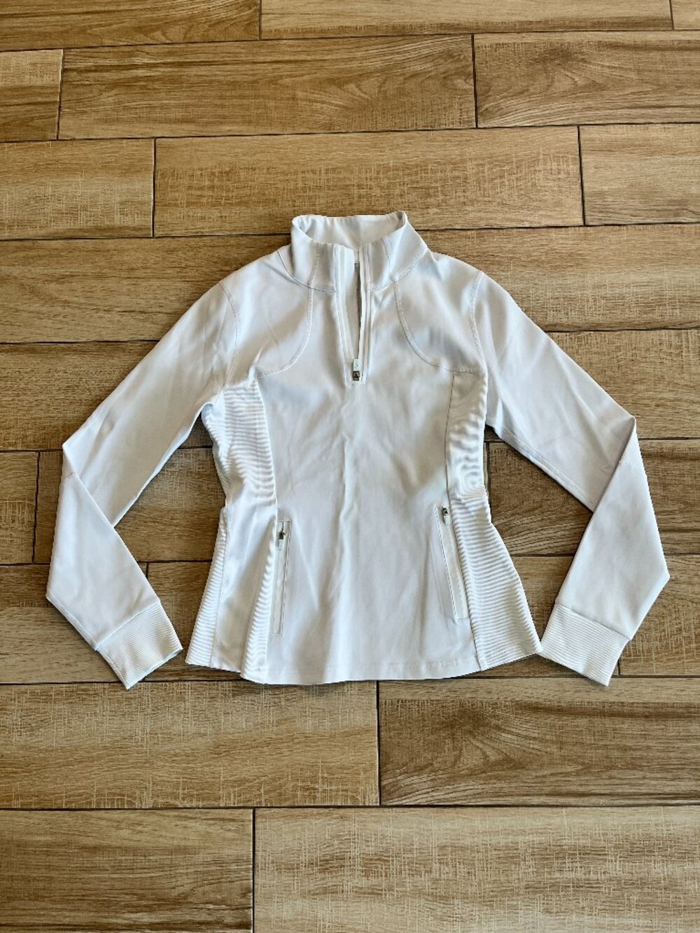Womens Zyia Active White Quarter Zip Jacket - S